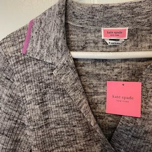 NWT Kate Spade Knit Quarter-Sleeve Collared Shirt